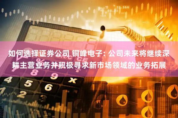 如何选择证券公司 铜峰电子: 公司未来将继续深耕主营业务并积极寻求新市场领域的业务拓展